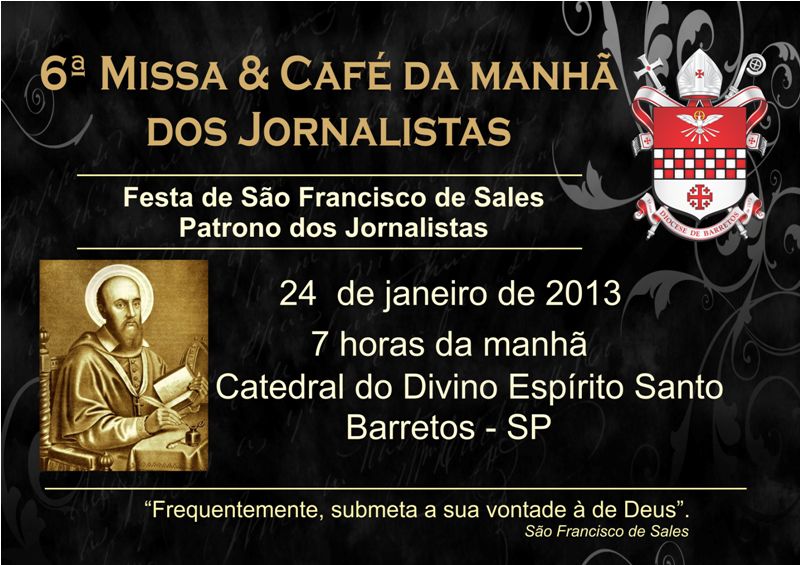 6ª Missa e Café da Manhã para jornalistas acontece no próximo dia 24/01