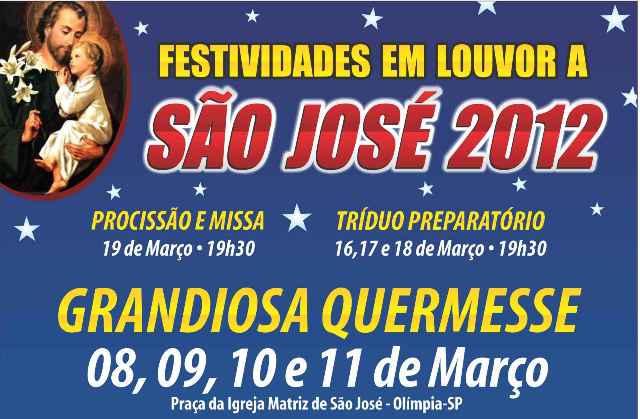 Paróquia São José de Olímpia inicia amanhã as festividades em louvor ao padroeiro