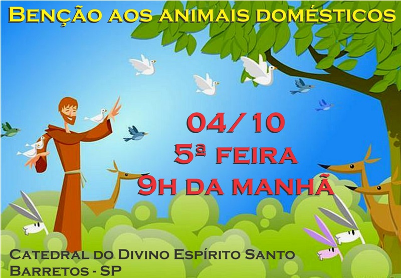 Animais domésticos serão abençoados 5ª feira na Catedral, Dia de São Francisco de Assis