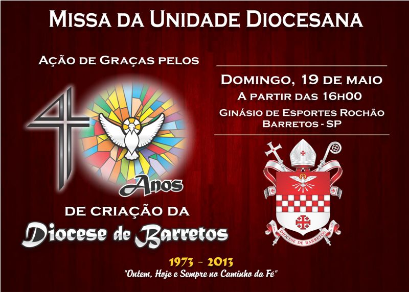 Diocese de Barretos comemora 40 anos de criação no domingo, dia 19