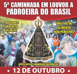 Olímpia: 5ª Caminhada em louvor a Nossa Senhora Aparecida 